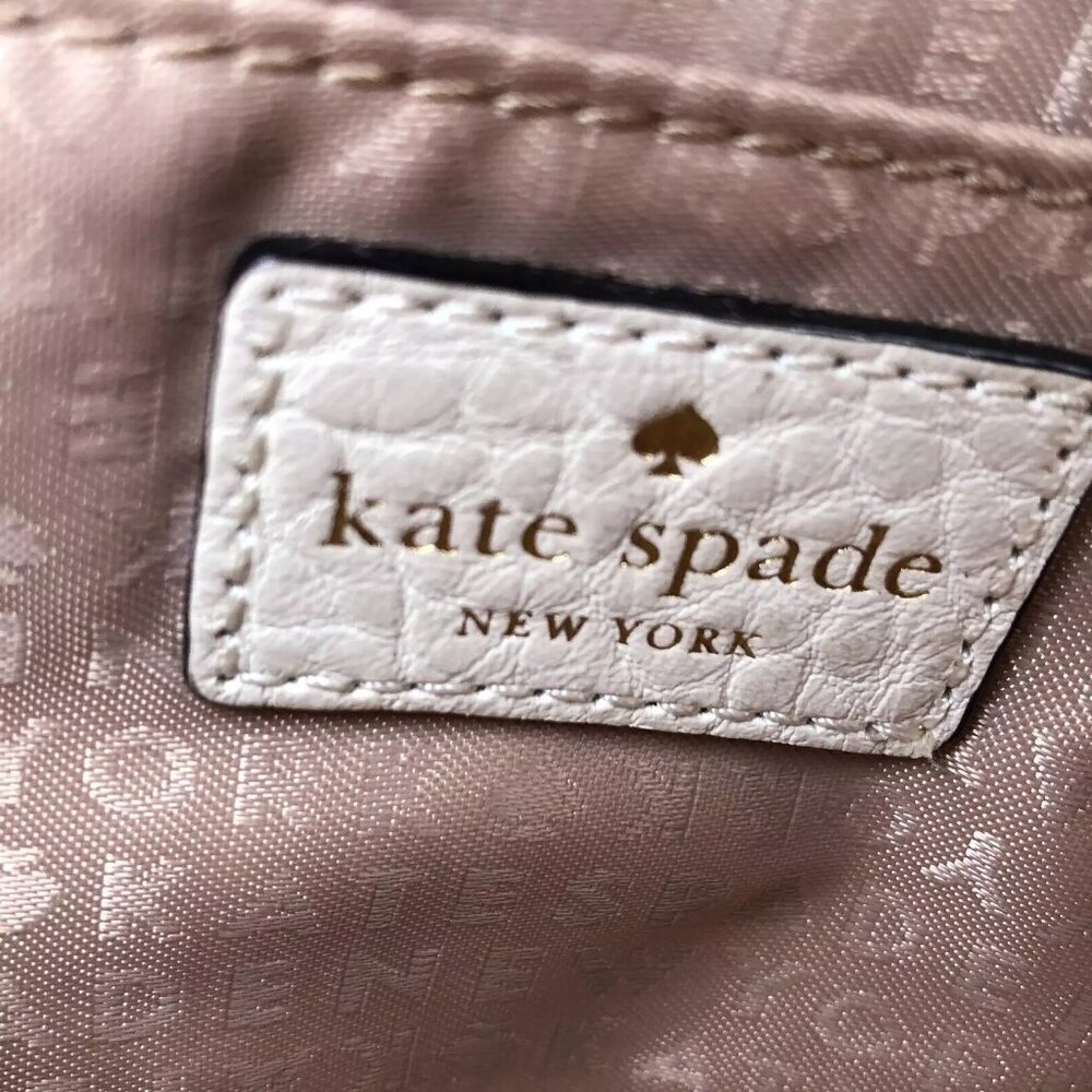 KATE SPADE Perri Lane Bubbles Crossbody Purse White Shoulder Bag Pebble Leather - Picture 9 of 11
